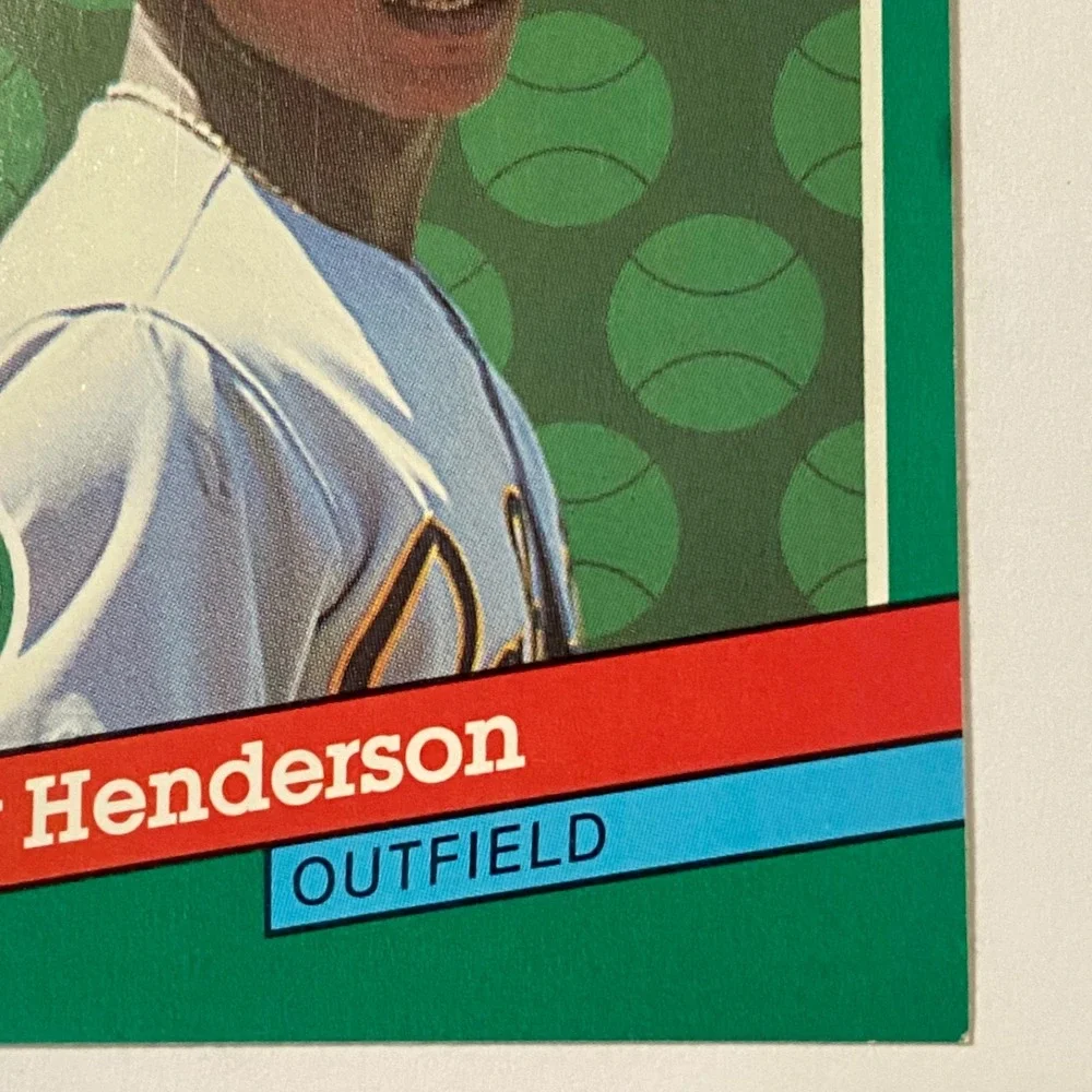 Vintage Donruss Leaf MVP 1990 Rickey Henderson Error ( INC no . ) MLB Card #387